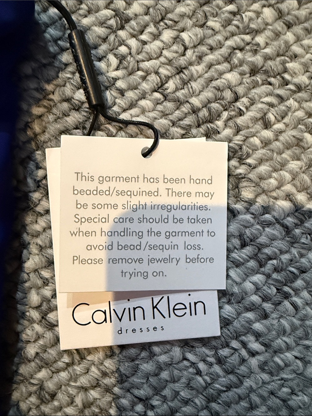 Calvin Klein Beaded Halter Neck Royal Blue NWT Size 4 - Picture 4 of 6
